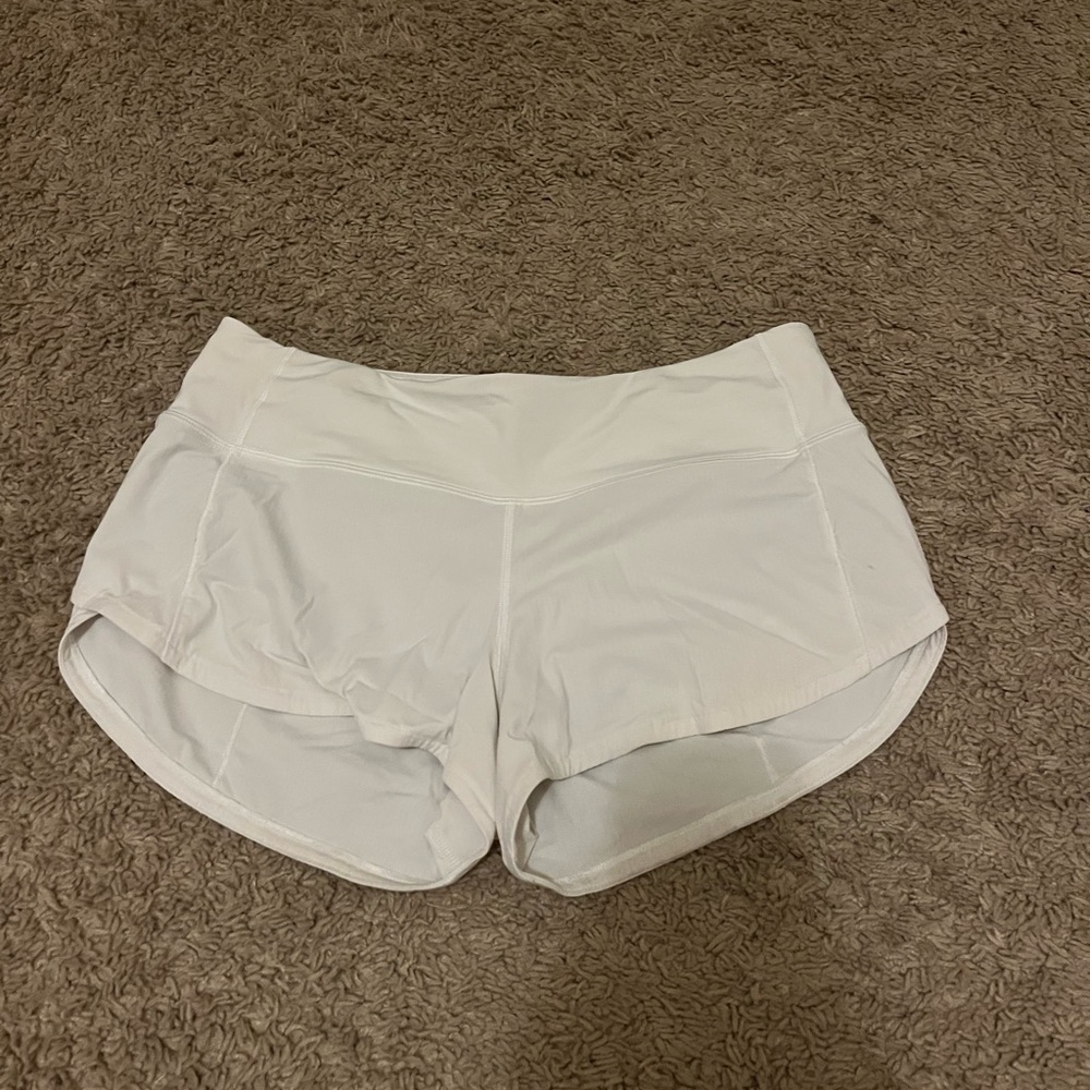 speed up white lululemon shorts size 4